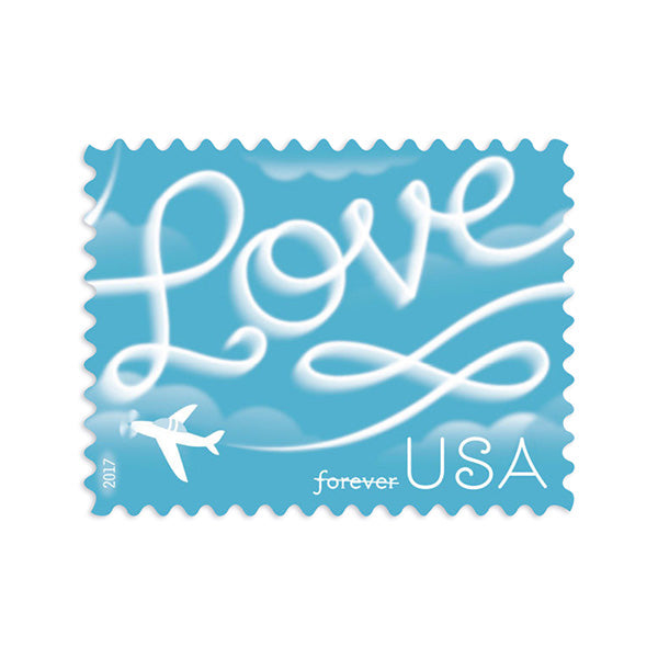 2017 love series: airplane skywriting ??love?? forever first class postage stamps 2017 love series: airplane skywriting ??love?? forever first class postage stamps