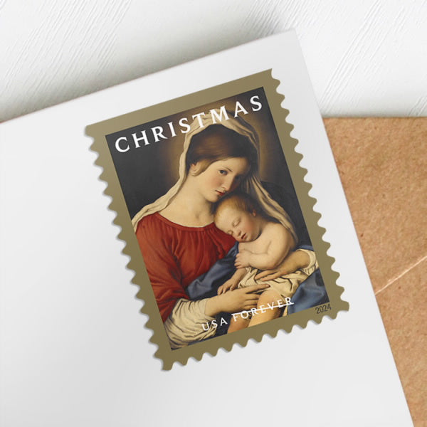 2024 christmas madonna and child forever first class postage stamps 2024 christmas madonna and child forever first class postage stamps