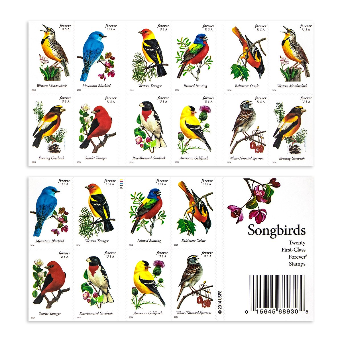 2014 imperforate songbirds forever first class postage stamps 2014 imperforate songbirds forever first class postage stamps