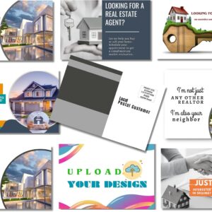 custom postcards with design upload & pre made templates – for marketing, eddm 2 sided, full color printing