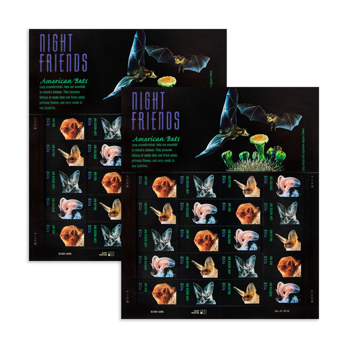 2002 night friends american bats first class postage stamps (value stamp not forever) 2002 night friends american bats first class postage stamps (value stamp not forever)